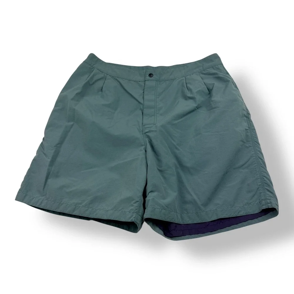 Patagonia Vintage Mens Nylon Shorts Teal Blue Green 34x6‎ Gorpcore Hiking 51884